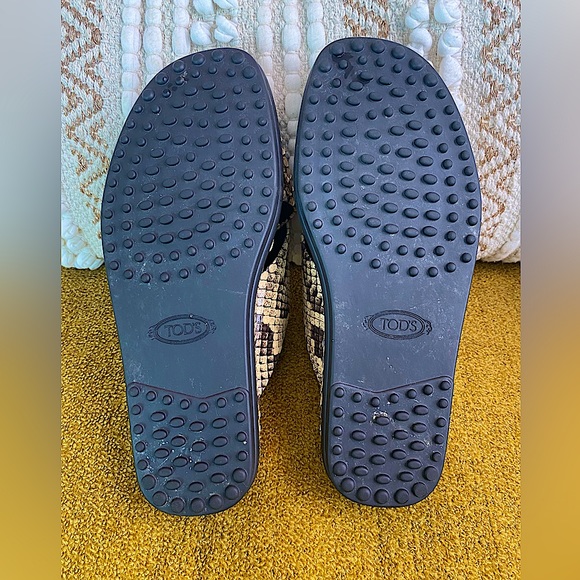 TOD’S Snakeskin Slides brown black sole SZ 9.5 - Picture 4 of 7